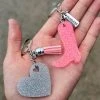 The Cinchy Cowgirl Resin Keychains Silver Heart & Pink Boot (Set Of 2) Keychain
