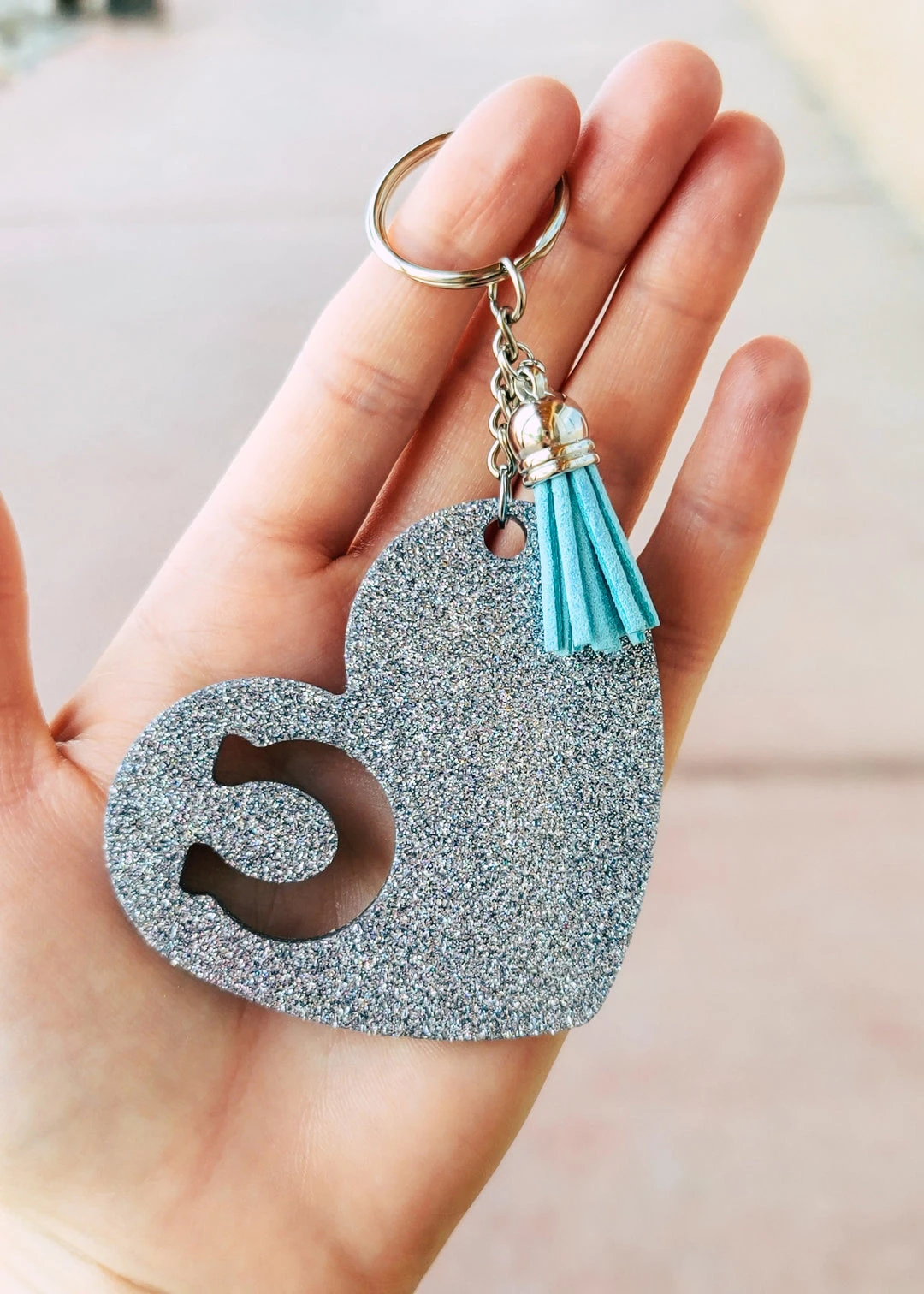 Cinchy Cowgirl Holographic Silver Horseshoe Heart Keychain - Unique Gift & Accessory 3 The Cinchy Cowgirl Holographic Silver Horseshoe Heart Keychain Accessories, Gifts & More