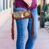 American Darling Brown Fringe Southwestern Tooled Handbag