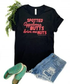 The Cinchy Cowgirl Black Spotted Appaloosa Butts Short Sleeve Tee Clothing