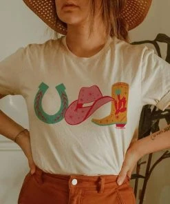 Thelattimoreclaim Cream Rodeo Cowgirl Tee Featured Graphic Tees