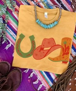 Thelattimoreclaim Featured Graphic Tees Mustard Rodeo Cowgirl Tee