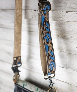 Myra Handbags & Wallets Concealed Carry Metallic Turquoise Cowhide Handbag