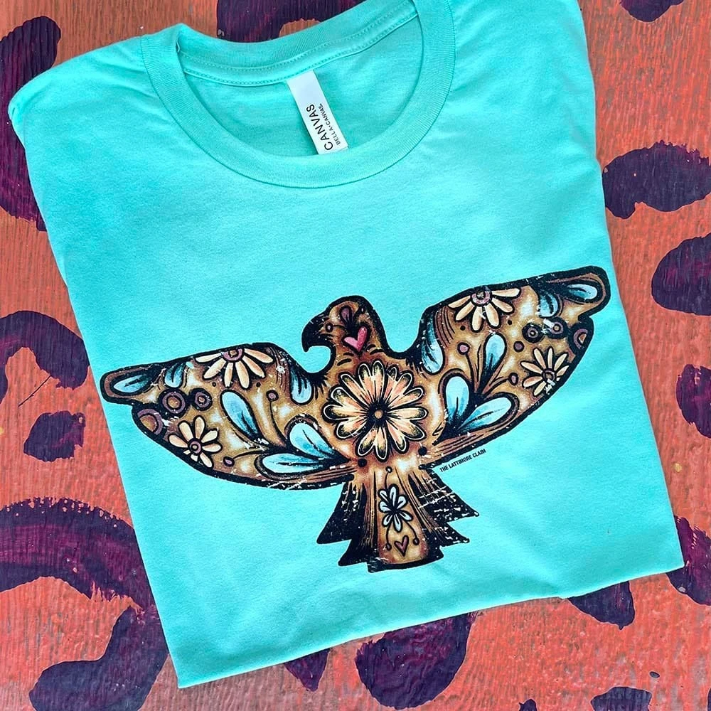 Thelattimoreclaim Mint Talavera Thunderbird Graphic Tee - Stylish & Comfortable 3 Thelattimoreclaim Mint Talavera Thunderbird Tee