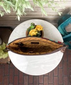 American Darling Teal Aztec Saddle Blanket & Floral Tooled Leather Crossbody Handbags & Wallets