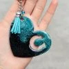 The Cinchy Cowgirl Accessories, Gifts & More Teal & Black Horseshoe Heart Keychain