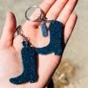 The Cinchy Cowgirl Teal Cowboy Boot Resin Keychains (Set of 2) - Unique Handmade Gift Idea 1 The Cinchy Cowgirl Resin Keychains Teal Cowboy Boot (Set Of 2) Keychain