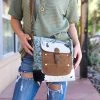 Myra Teal Pattern Cowhide Pocket Crossbody Handbag Handbags & Wallets