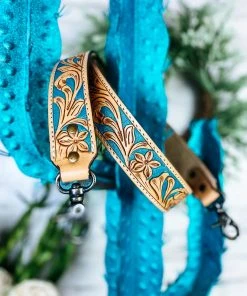 American Darling Teal Floral Purse Strap Handbags & Wallets