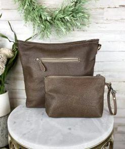 Myra Teal Tooled Handbag & Wristlet/Pouch