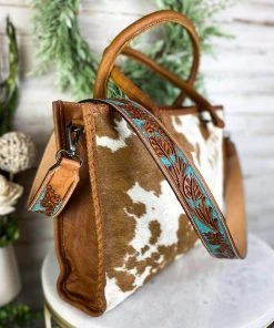 American Darling Handbags & Wallets Teal Floral Tooled Purse Strap