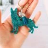 The Cinchy Cowgirl Teal German Shepherd Keychain Accessories, Gifts & More