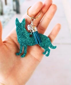 The Cinchy Cowgirl Teal German Shepherd Keychain Accessories, Gifts & More