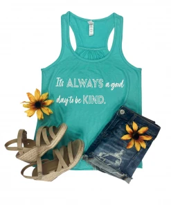 The Cinchy Cowgirl Teal It's Always A Good Day Graphic Tank Top