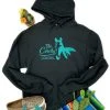 The Cinchy Cowgirl TCC Logo Gear Black Teal Logo Unisex Hoodie [FREE Logo Sticker!]