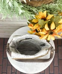 Myra Teal Pattern Floral Cowhide Crossbody Handbag - Stylish & Durable 12 Myra Teal Pattern Floral Cowhide Crossbody Handbag