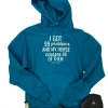 The Cinchy Cowgirl Teal Problems Horse Hoodie Clothing
