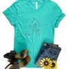 Cinchy Cowgirl She Is Strong Horse Teal Short Sleeve Graphic Tee - Women's Clothing 2 The Cinchy Cowgirl Clothing She Is Strong Horse Teal Short Sleeve Graphic Tee