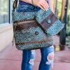 Myra Teal Tooled Handbag & Wristlet/Pouch