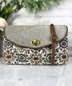 Myra Timely Pattern & Cowhide Crossbody Handbag Handbags & Wallets