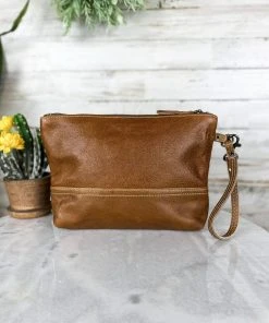 Myra Handbags & Wallets Tooled Cowhide Wristlet Pouch