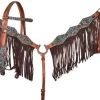 Shiloh Headstall Sets Turquoise & Brown Floral Fringe Headstall Set