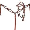 Shiloh Turquoise & Orange Beaded Headstall Set Headstall Sets