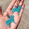 The Cinchy Cowgirl Resin Keychains Turquoise Pitbull Minis (Set Of 2) Keychain