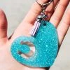 The Cinchy Cowgirl Turquoise Heart Horseshoe Keychain Resin Keychains