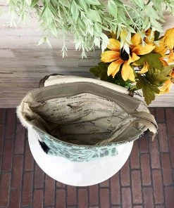 Sixtease Handbags & Wallets Teal Pattern Cowhide Backpack