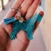 Cinchy Cowgirl Turquoise Schnauzer Keychain - Unique Resin Accessory & Gift 2 The Cinchy Cowgirl Turquoise Schnauzer Keychain