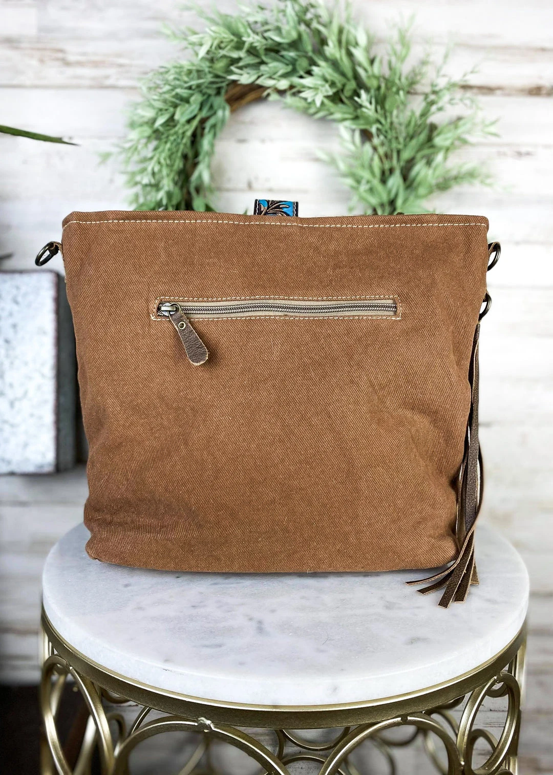 Myra Vintage Southwestern Rug Tooled Crossbody Handbag - Stylish Tote Bag for Women 7 Myra Vintage Southwestern Rug Tooled Handbag Handbags & Wallets