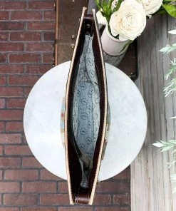 Myra Vintage Aztec Tooled Leather Fringe Handbag Handbags & Wallets