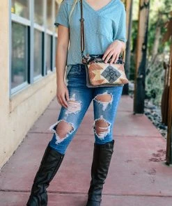 Myra Warm Aztec Cowhide Small Crossbody Handbag