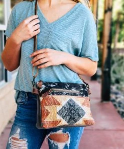 Myra Warm Aztec Cowhide Small Crossbody Handbag