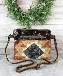 Myra Warm Aztec Cowhide Small Crossbody Handbag