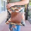 Myra Handbags & Wallets Warm Aztec Leather Pocket Crossbody Handbag