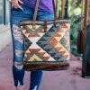 Myra Handbags & Wallets Warm Aztec Canvas Tote Handbag