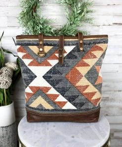 Myra Handbags & Wallets Warm Aztec Canvas Tote Handbag