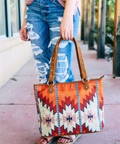 Montana West Warm Aztec Canvas Tote Handbag Handbags & Wallets