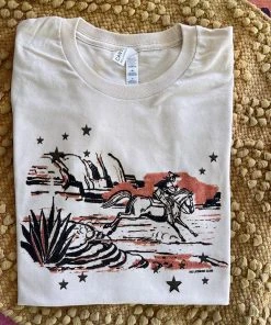 Thelattimoreclaim Cream Desert Sunset Stars Tee